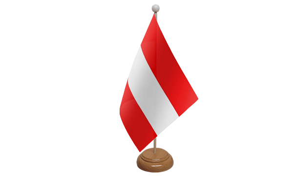 Austria Small Flag with Wooden Stand
